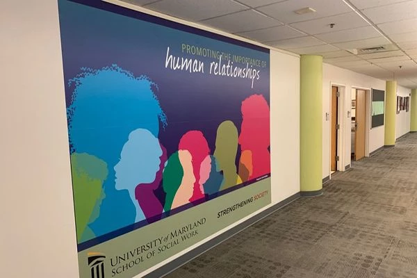 Custom wall graphics for the University of Maryland School of Social Work