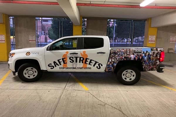 Vehicle graphics for Safe Streets Baltimore, MD